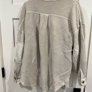 Free People Light Gray Fleece Shacket